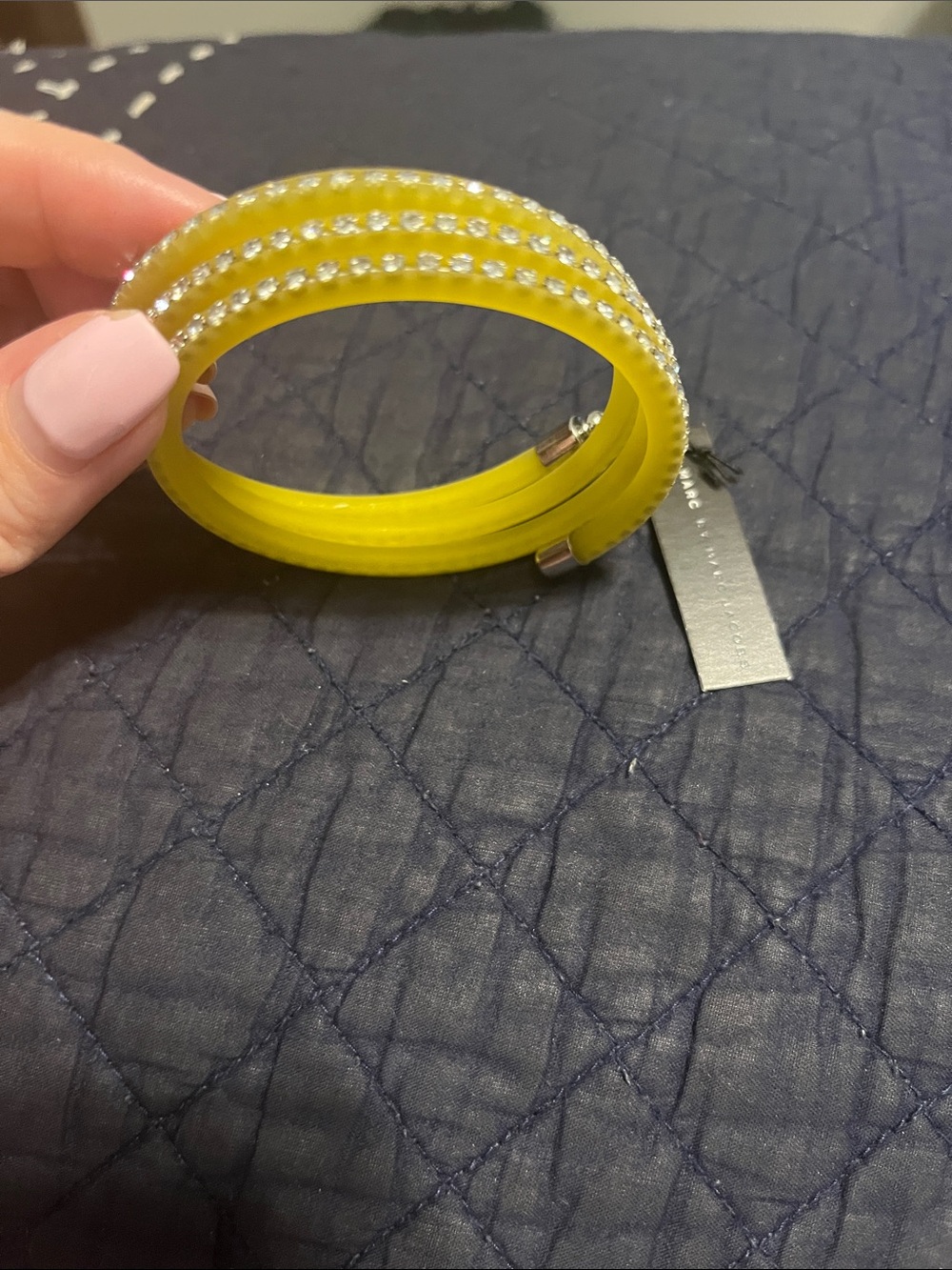 Marc by Marc Jacobs Yellow Crystal-Trim Bangle Bracelet